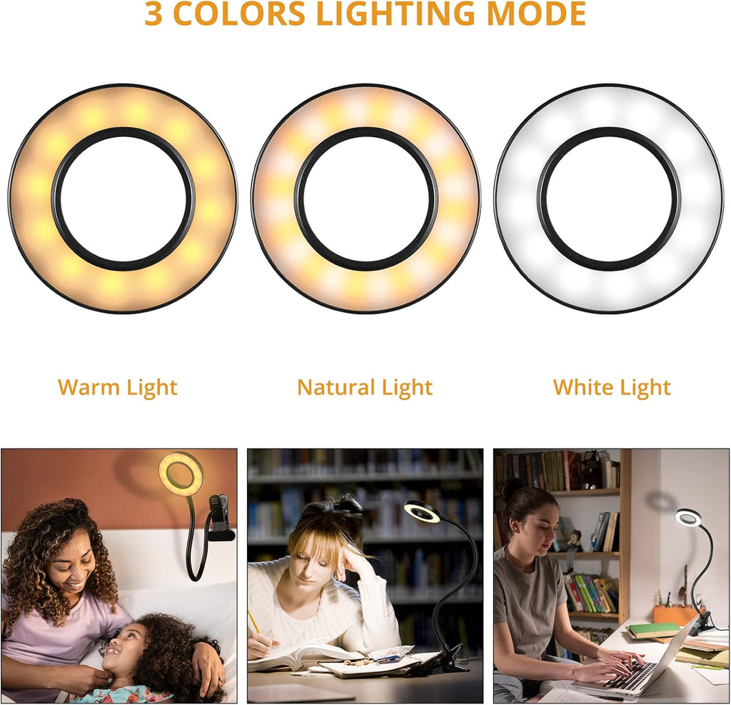 Desk Lamp with Clamp, Clip Lamp for Video Conference Lighting, Desk