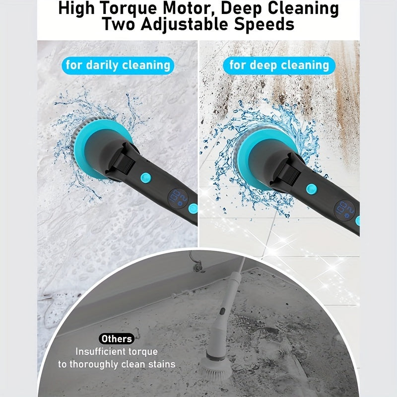 Electric Spin Scrubber with 7 Replaceable Brush Heads Strong Power C