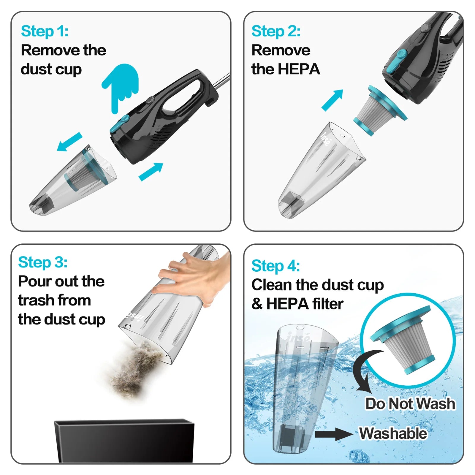 INSE R3S Corded Vacuum Cleaner 16Kpa 6M Extra Long Cord Handheld Vac