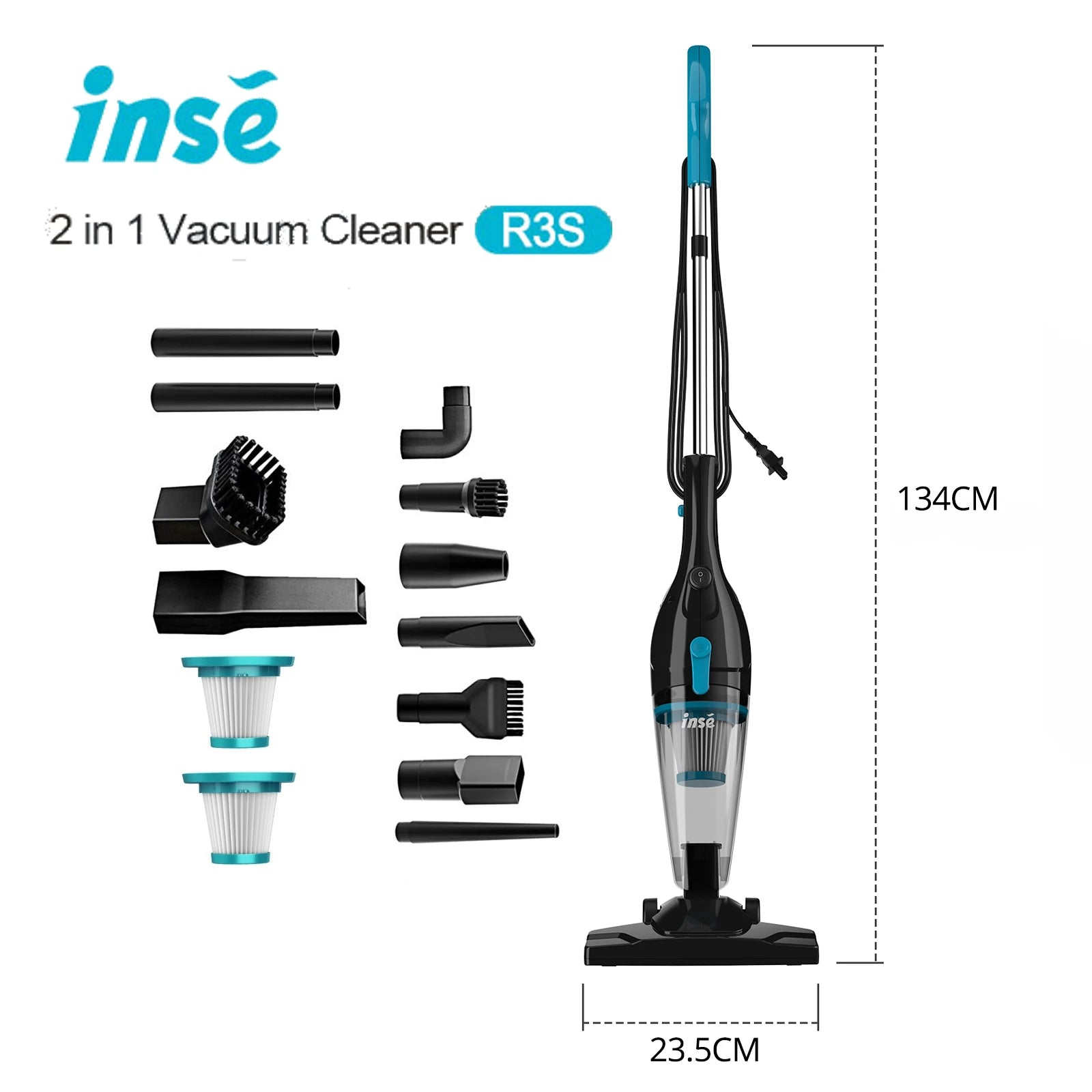 INSE R3S Corded Vacuum Cleaner 16Kpa 6M Extra Long Cord Handheld Vac