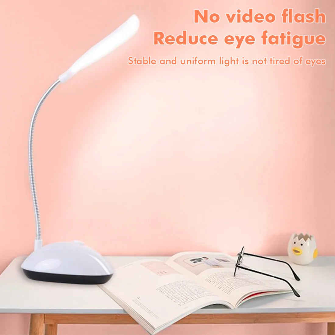 Battery Operated Reading Night Lamp Flexible Table Light Foldable De