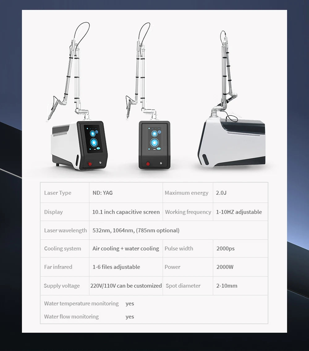 Low Price Carbon Stripping Portable Q Switch Nd Yag Picosecond 755nm
