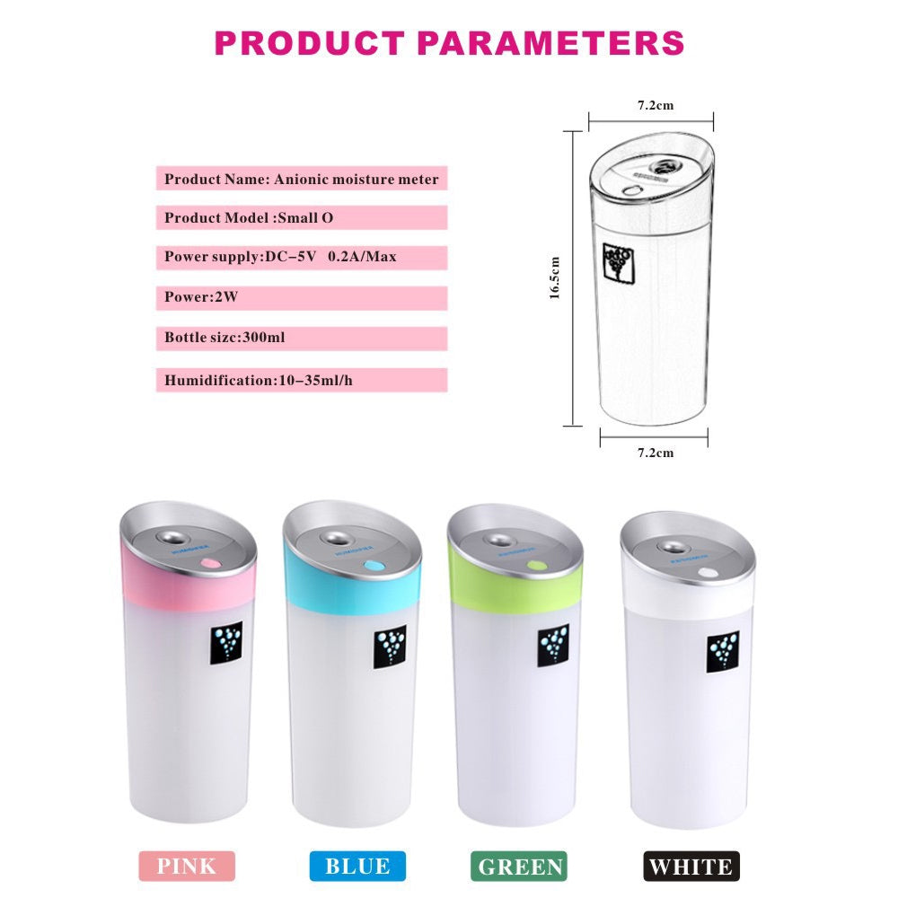 300ml USB Aromatherapy Humidifier 2 Colors Mini Cup Body Diffuser wi