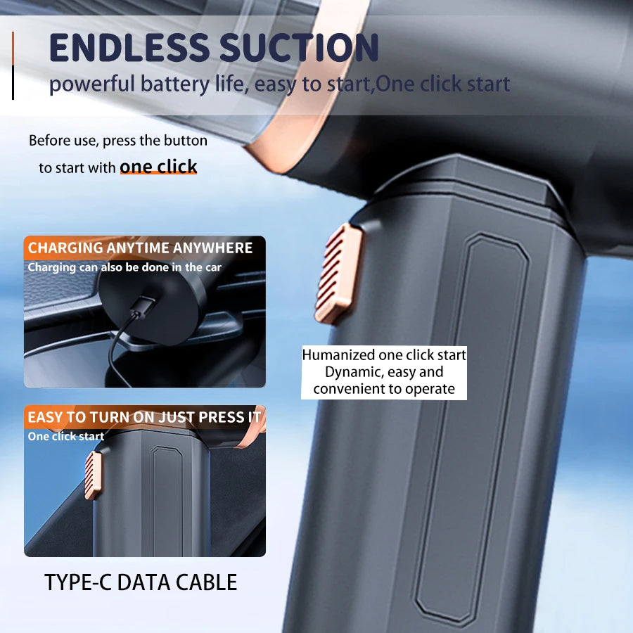 Strong Suction Brushless Vacuum Cleaner Handheld Car Vacuum 4 – in