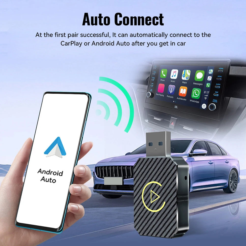2025 New Wireless CarPlay Android Auto Adapter WiFi BT5.0 Smart Dong
