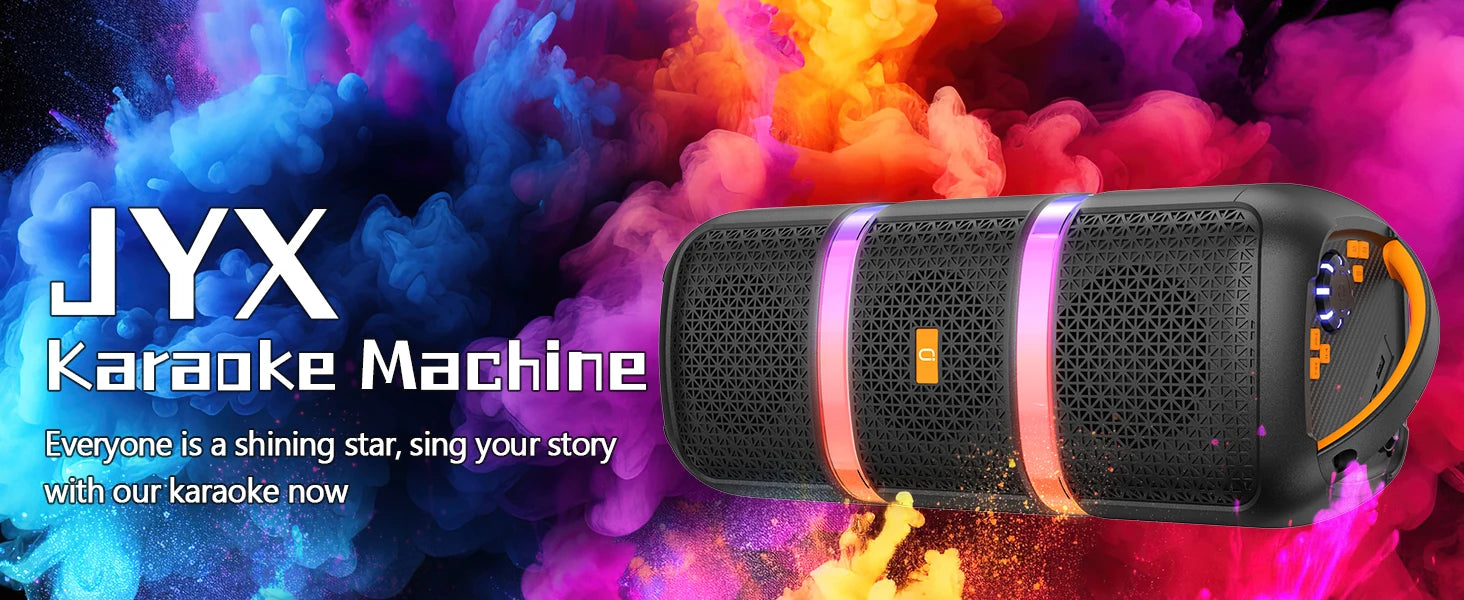 JYX Wireless Speaker, Portable Bluetooth Speaker, Karaoke Machine wi