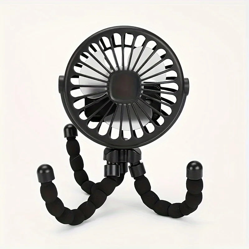 1pc, Stroller Fan Hand Held Rechargeable USB Bladeless Small Folding