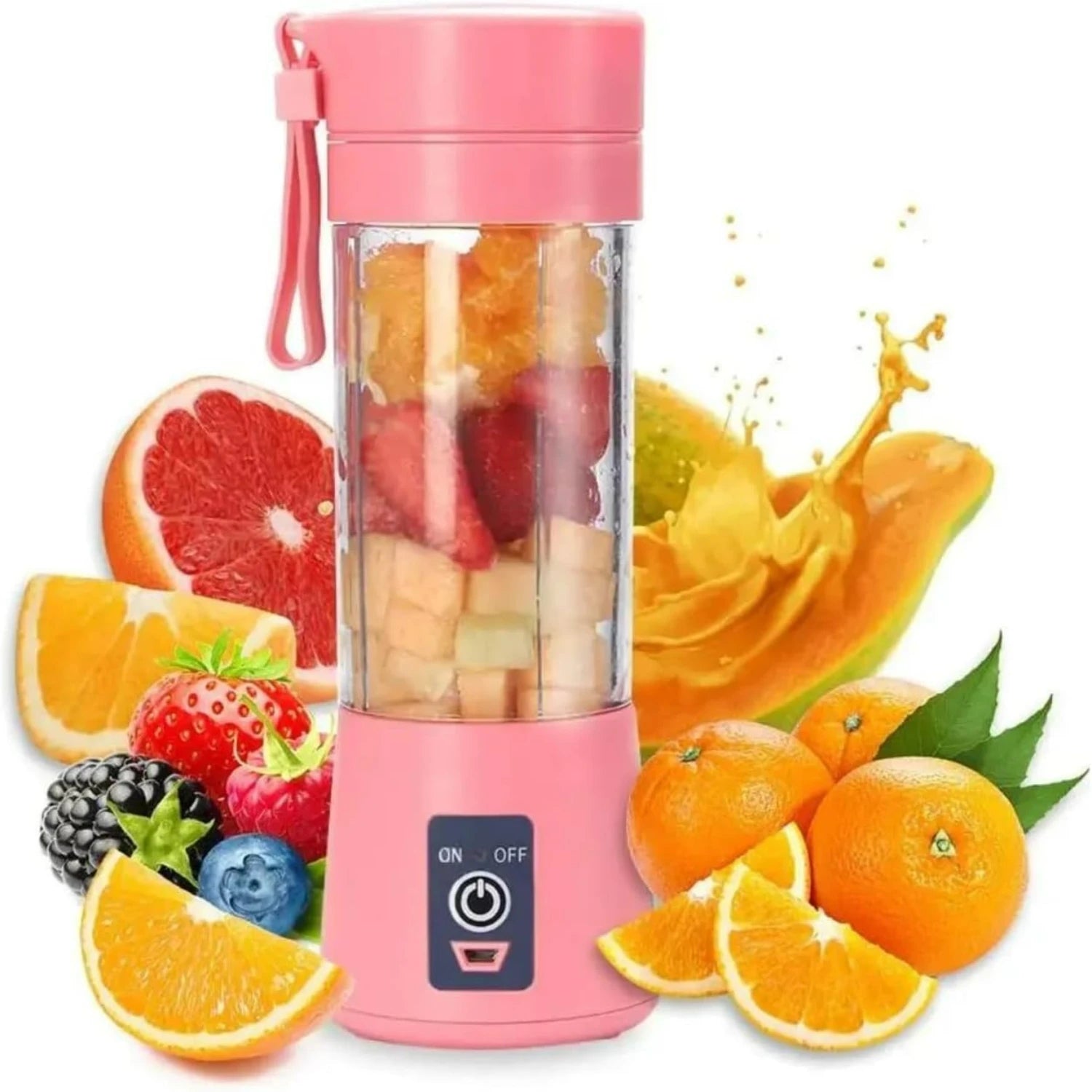 Green Portable USB Rechargeable Personal Blender for Fruit Juice, Sh