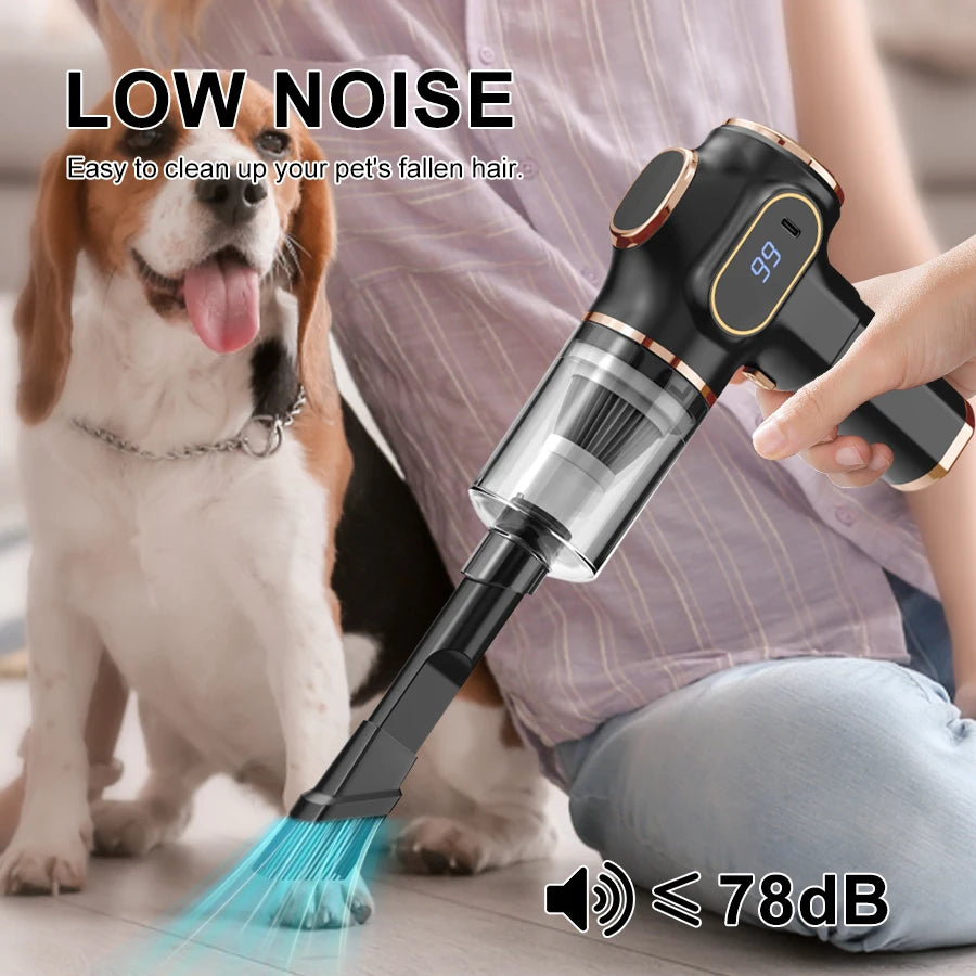 ABS Car Vacuum Cleaner Household Appliances Portable Battery Long Li
