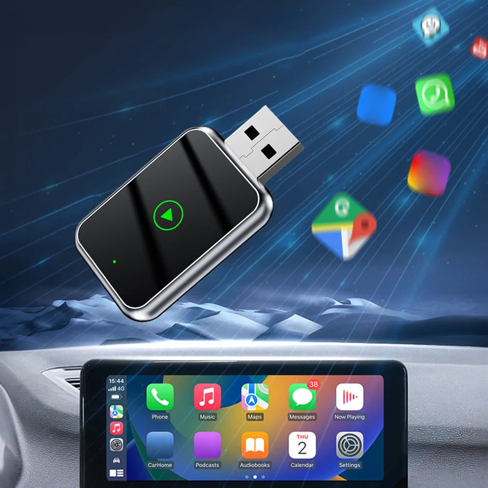 2in1 Wired to Wireless CarPlay Adapter Convert Type – C Plug & Play