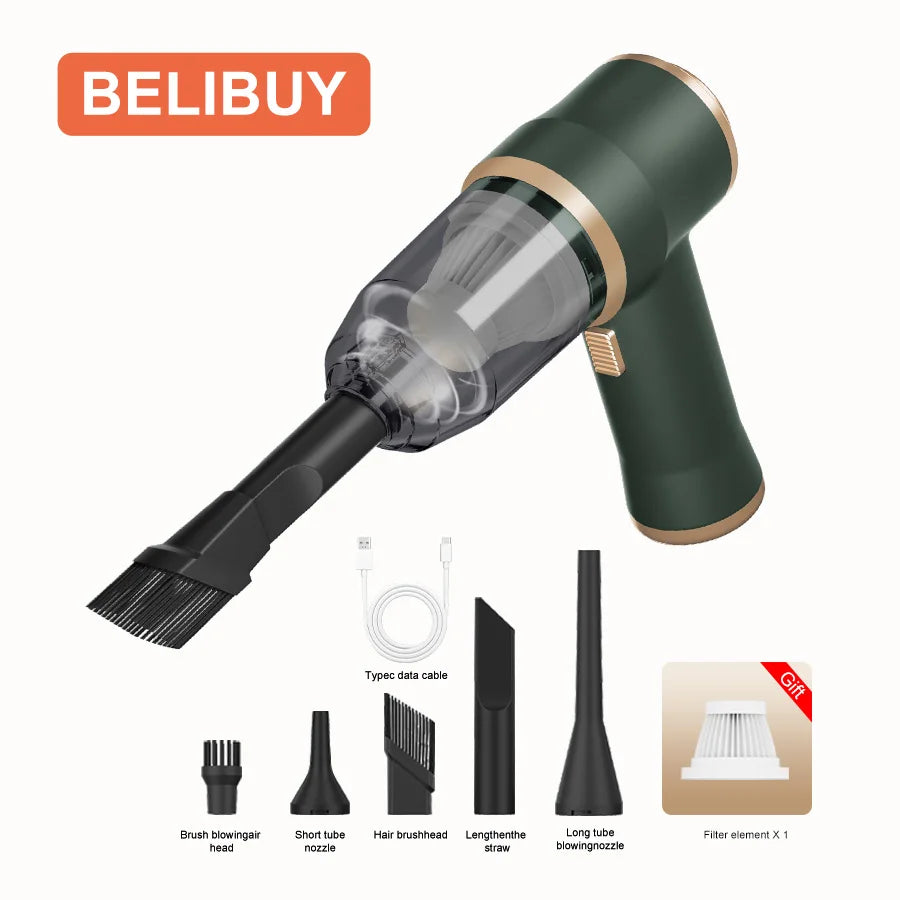ABS Car Vacuum Cleaner Household Appliances Portable Battery Long Li