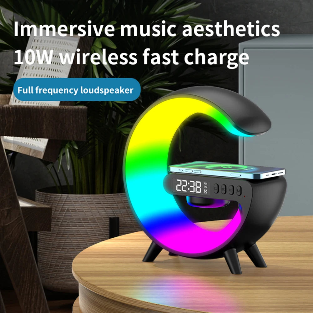 Wireless Speaker Charger Night Light with Alarm Clock Charging Funct
