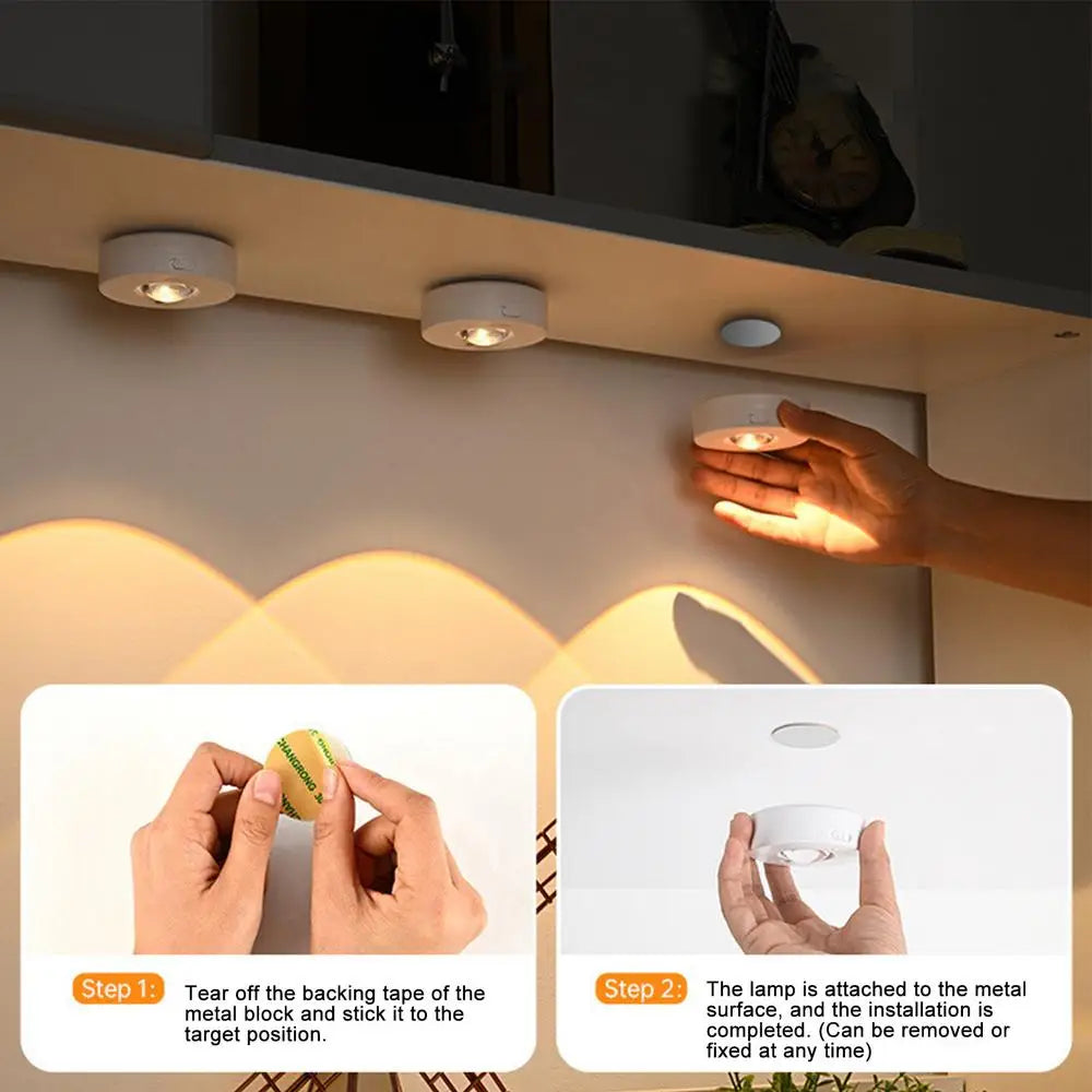 Puck Lights with Remote Magnetic Under Cabinet Indoor Lighting 500mA