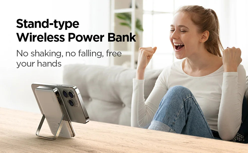 PISEN Magnetic Wireless Power Bank with Built in Stand MagSafe Compa