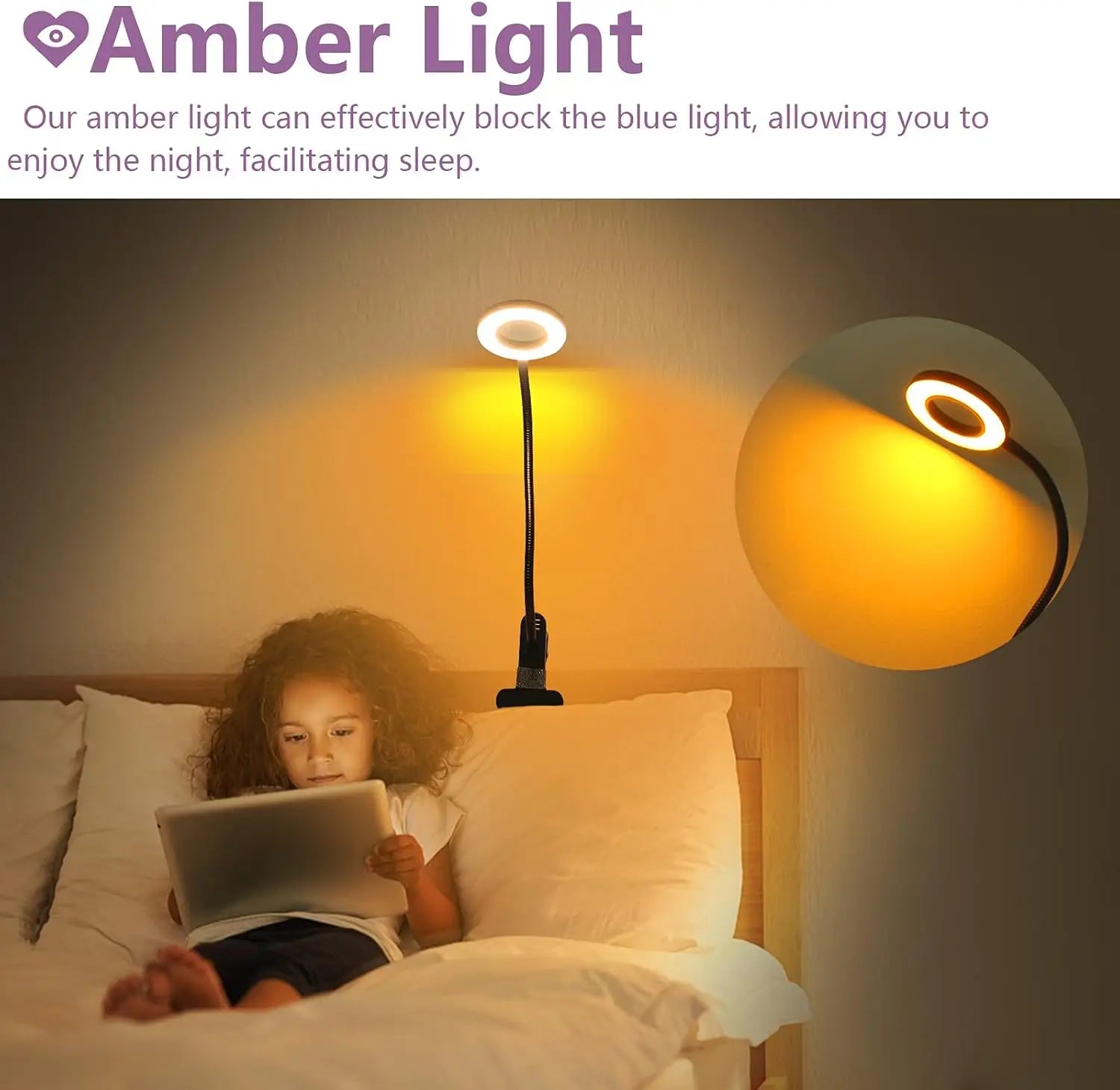 Desk Lamp with Clamp, Clip Lamp for Video Conference Lighting, Desk