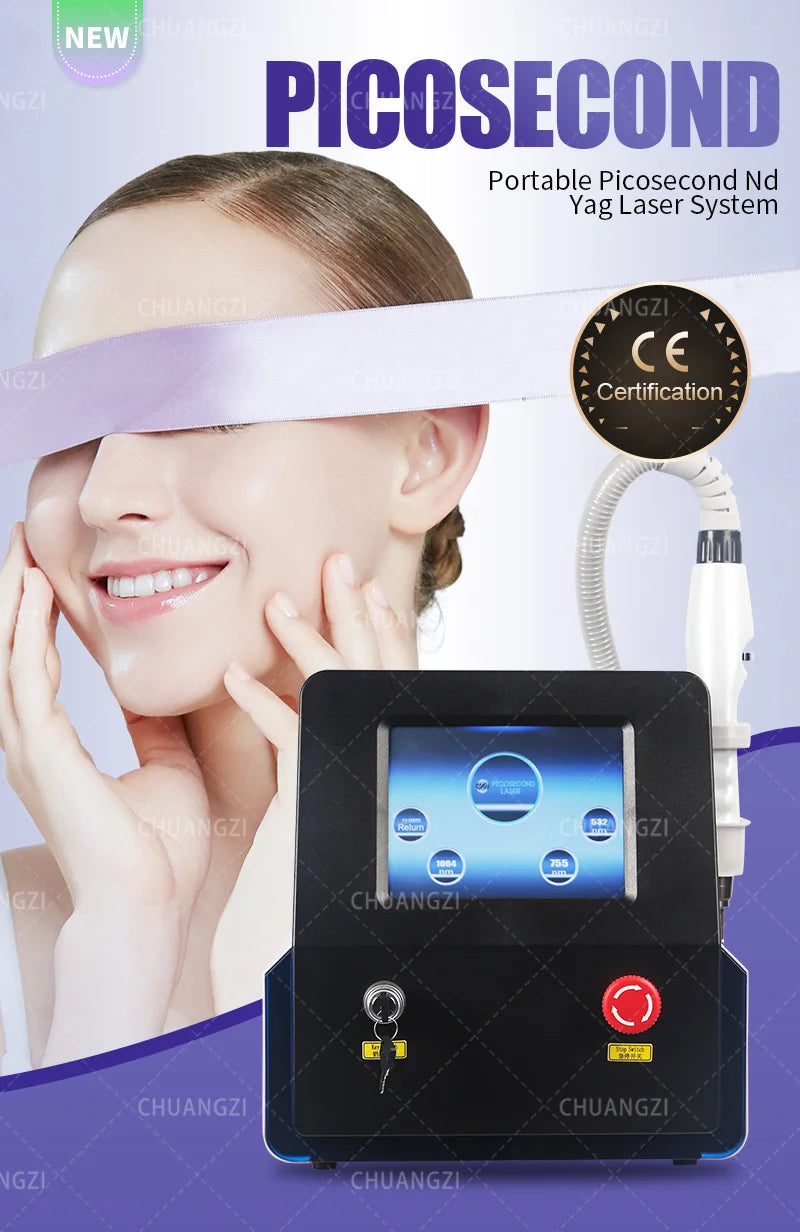 Nd Yag Picosecond Laser 2000w 1064nm 532nm 755nm Picosecond Laser Ac