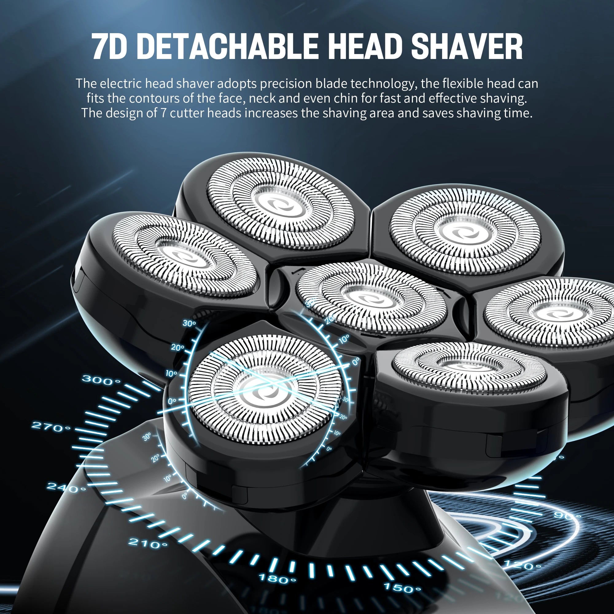 Sejoy Electric Head Shaver for Bald Men 7D Magnetic Razor Hair Trimm