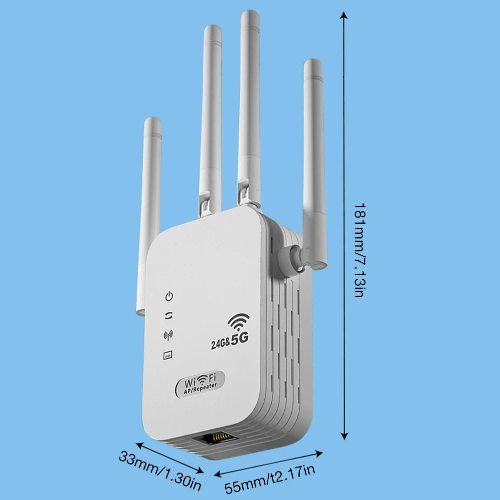 Dual – Band 2.4G 5G WiFi Repeater Signal Booster WiFi Extender 802.1