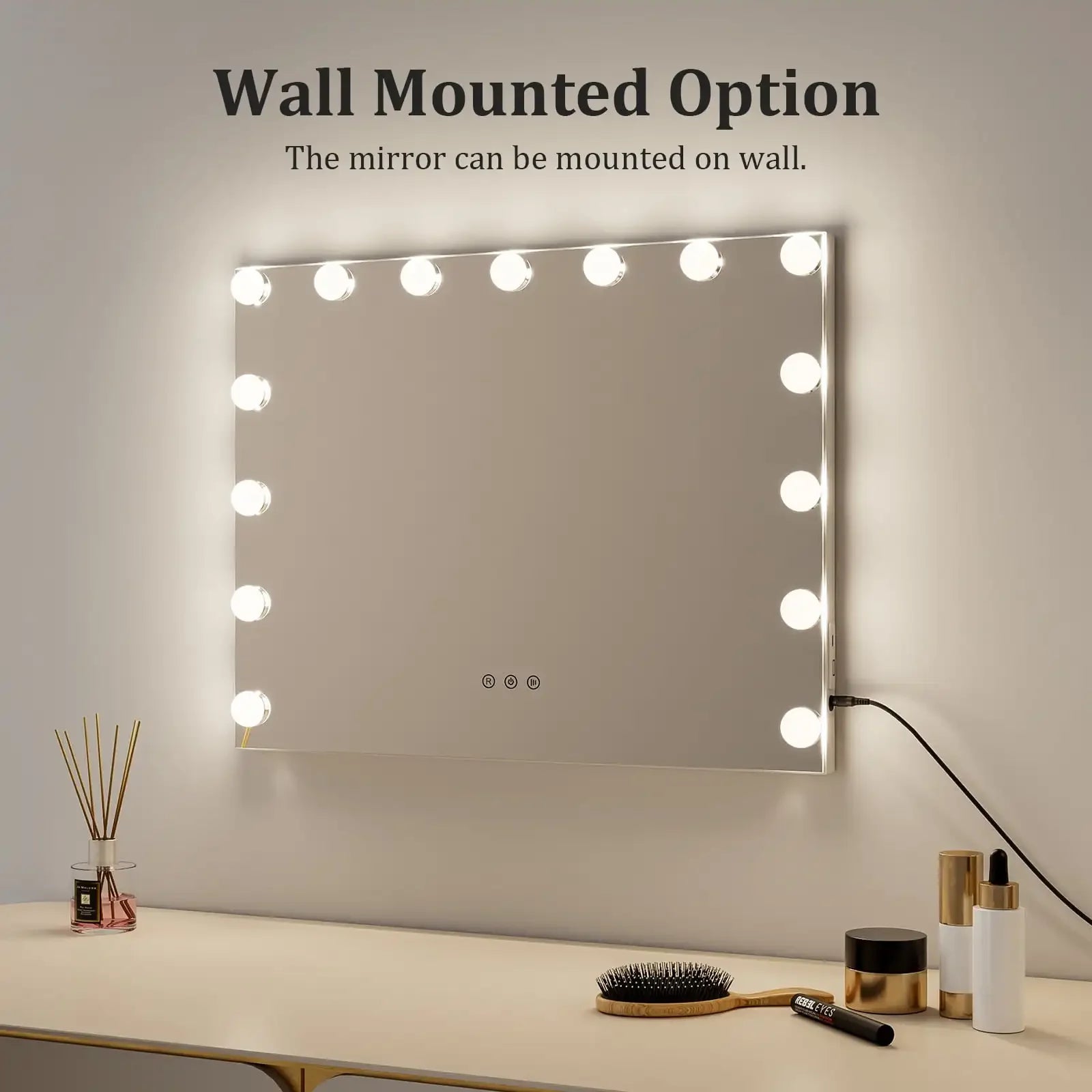 Bluetooth Audio Makeup Mirror with LED Light – 3 Color Modes, Smart