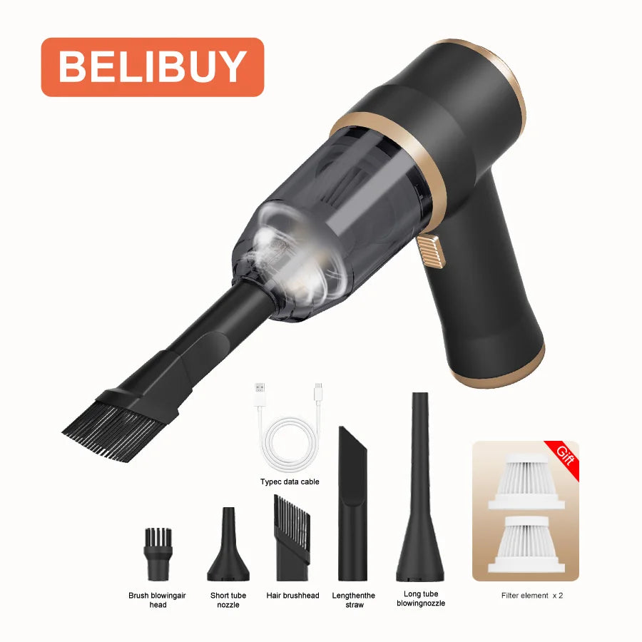 ABS Car Vacuum Cleaner Household Appliances Portable Battery Long Li
