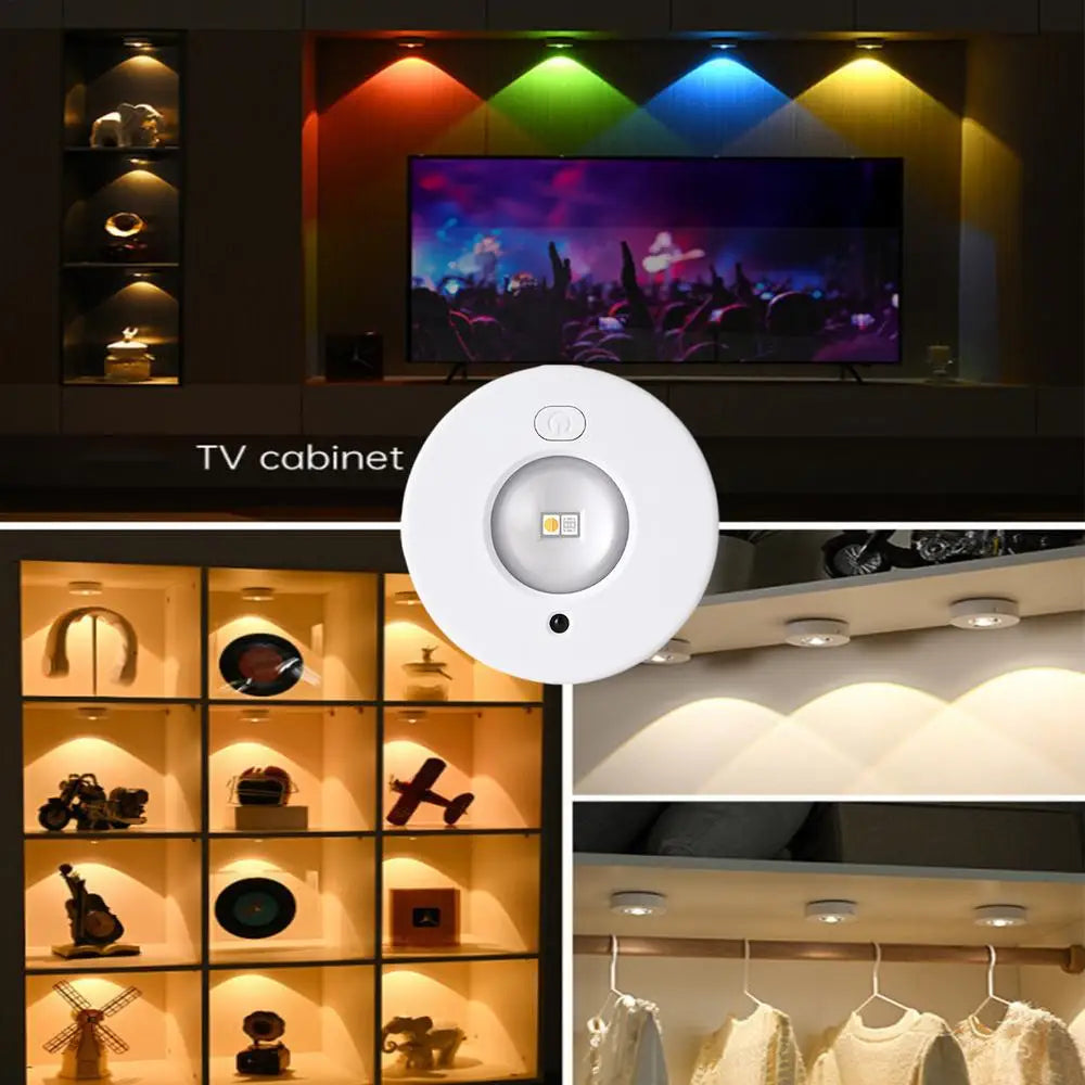 Puck Lights with Remote Magnetic Under Cabinet Indoor Lighting 500mA