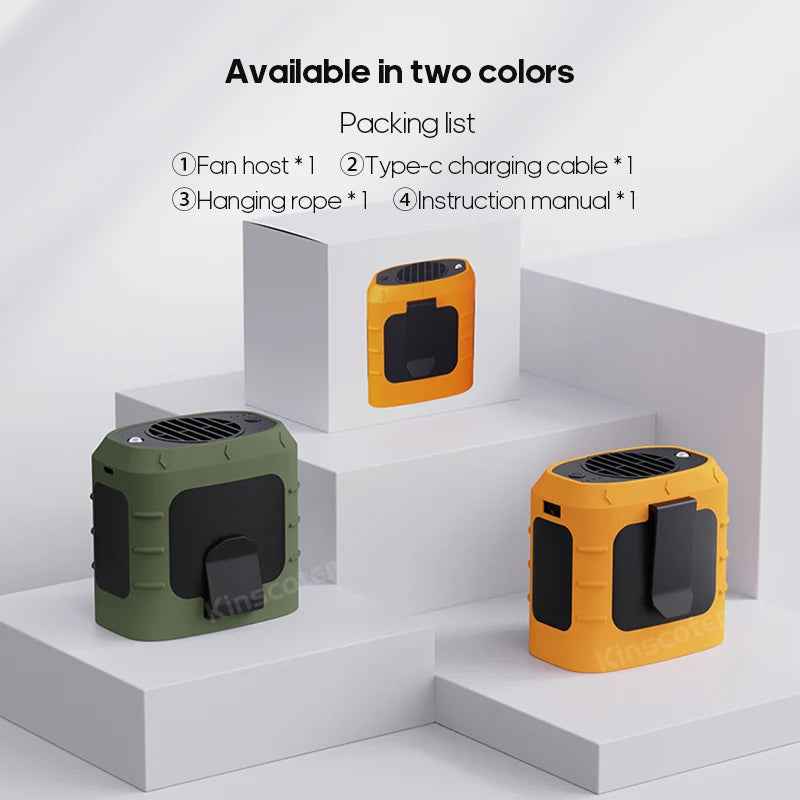 8000mAh Outdoor Waist Fan Portable Multifunctional Camping Fan Blade