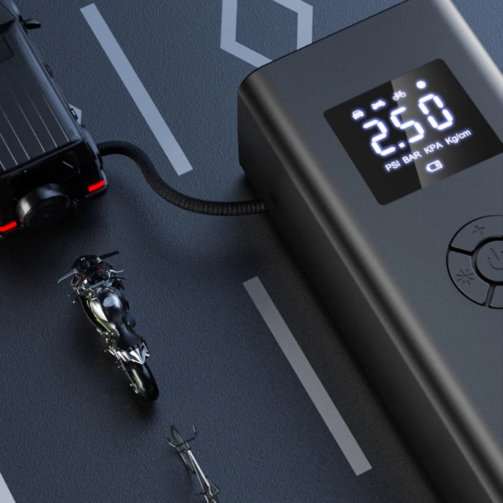 Car Air Compressor LCD Display Portable Air Compressor with LED Ligh