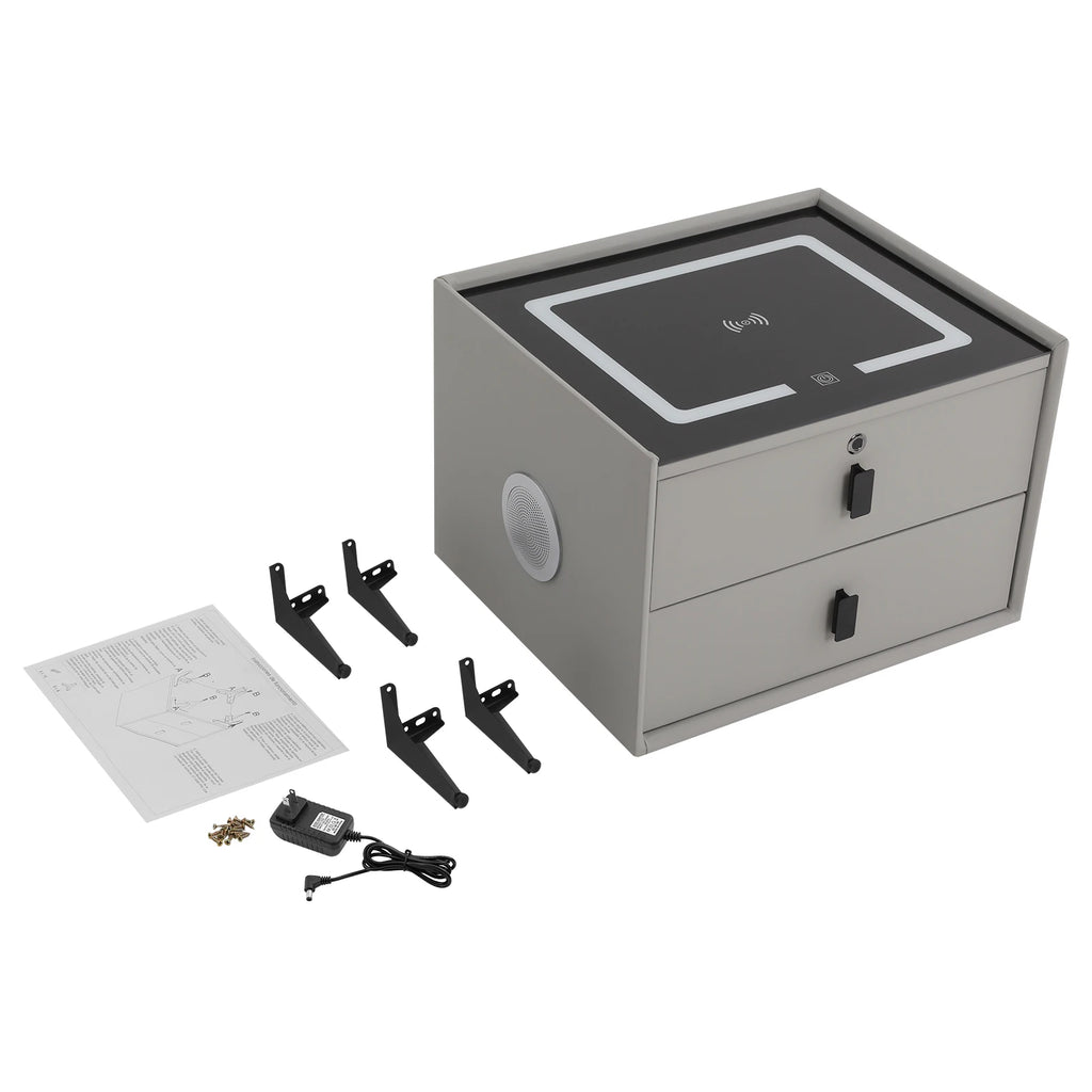 Bedside Table with Drawers Bluetooth Speaker Smart Bedside Table Bed