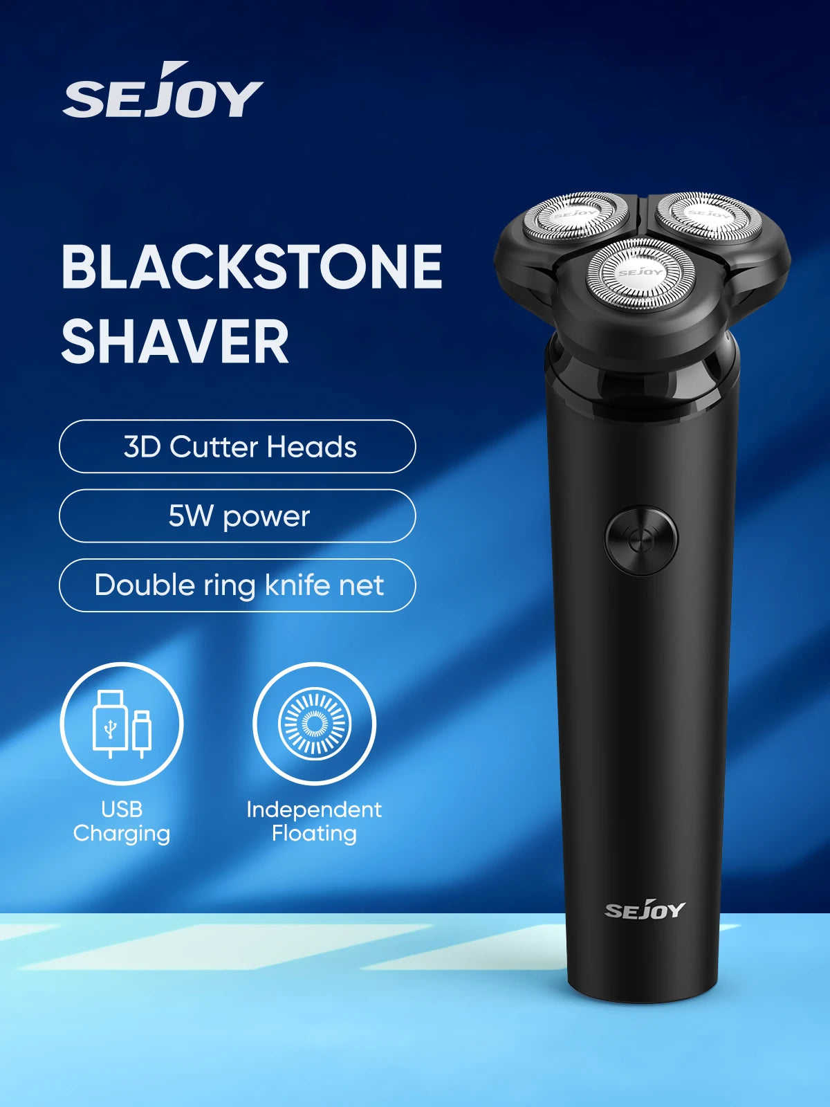 SEJOY Portable Electric Razor Men Electric Shaver Triple Blade Power