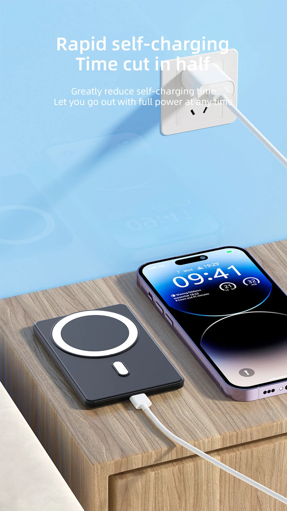 Magnetic Wireless Power Bank for Magsafe for IPhone 16 15 14 13 12 P