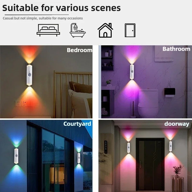 Smart RGB Gradient Night Light, Magnetic Motion Sensor, Rechargeable