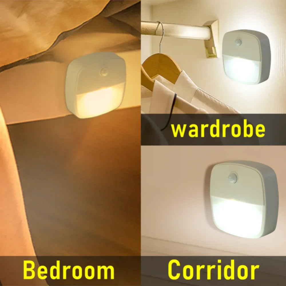 2Pcs Motion Sensor Light Wireless Night Lights AAA Battery Powered B