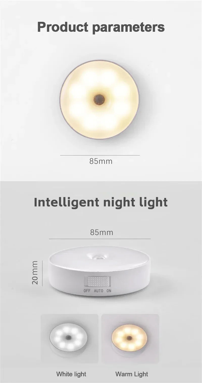 LED Smart Human Body Sensor Night Lamp Emergency Automatic Lighting