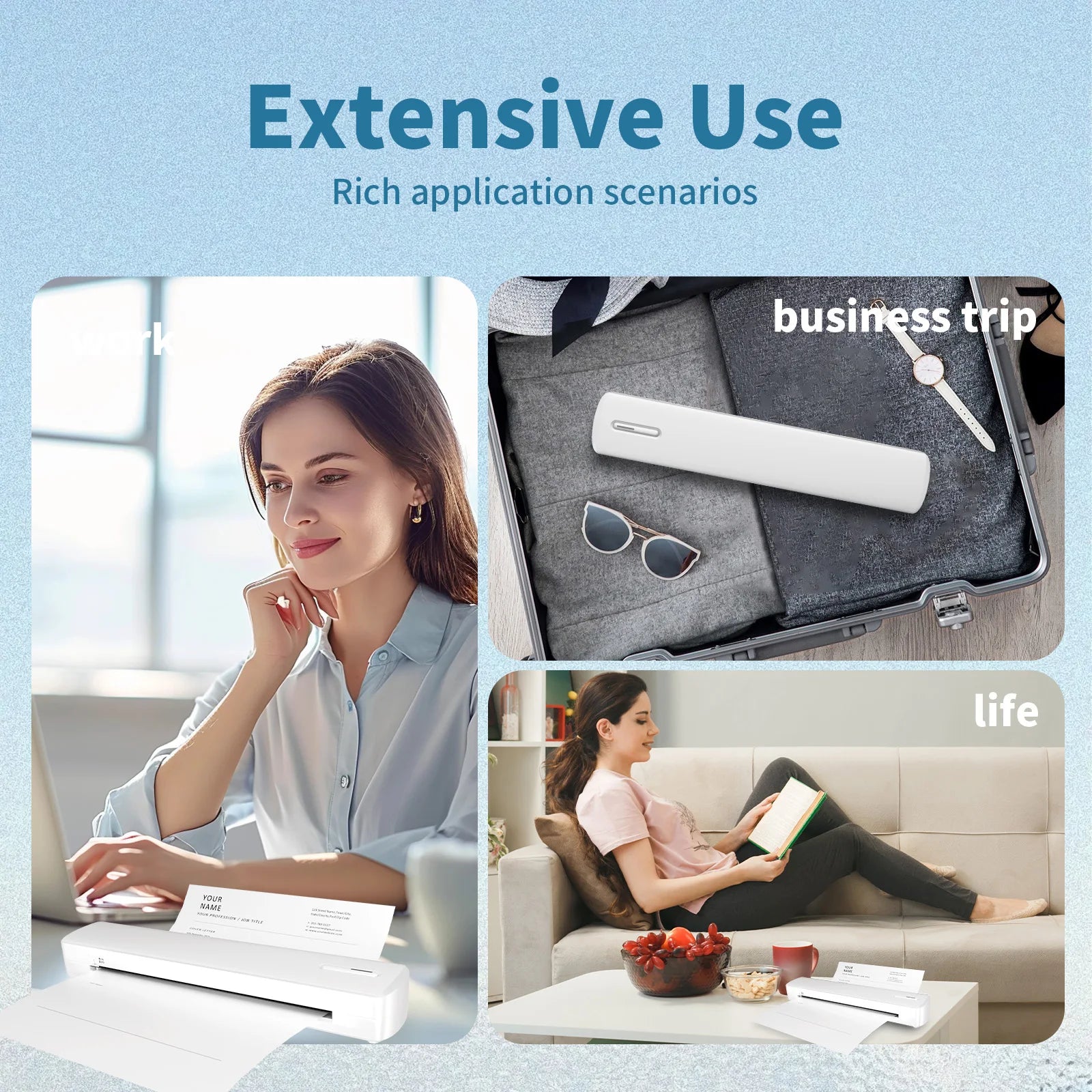 Portable Printer Wireless Inkless Thermal A4 C80 300DPI – Letter Mob