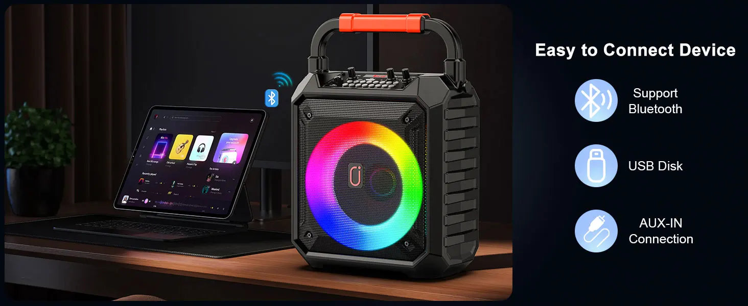 T17 – T Wireless Bluetooth Speaker, Karaoke Machine with 2 Microphon
