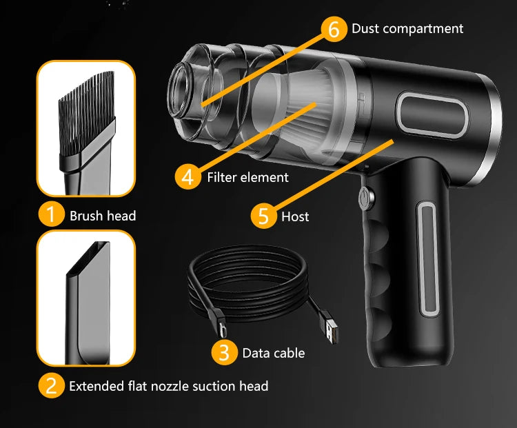 ABS Car Vacuum Cleaner Portable Powerful Wireless Vacuum Cleaner Hom