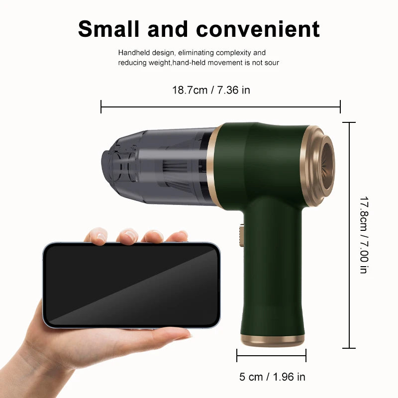 ABS Car Vacuum Cleaner Household Appliances Portable Battery Long Li