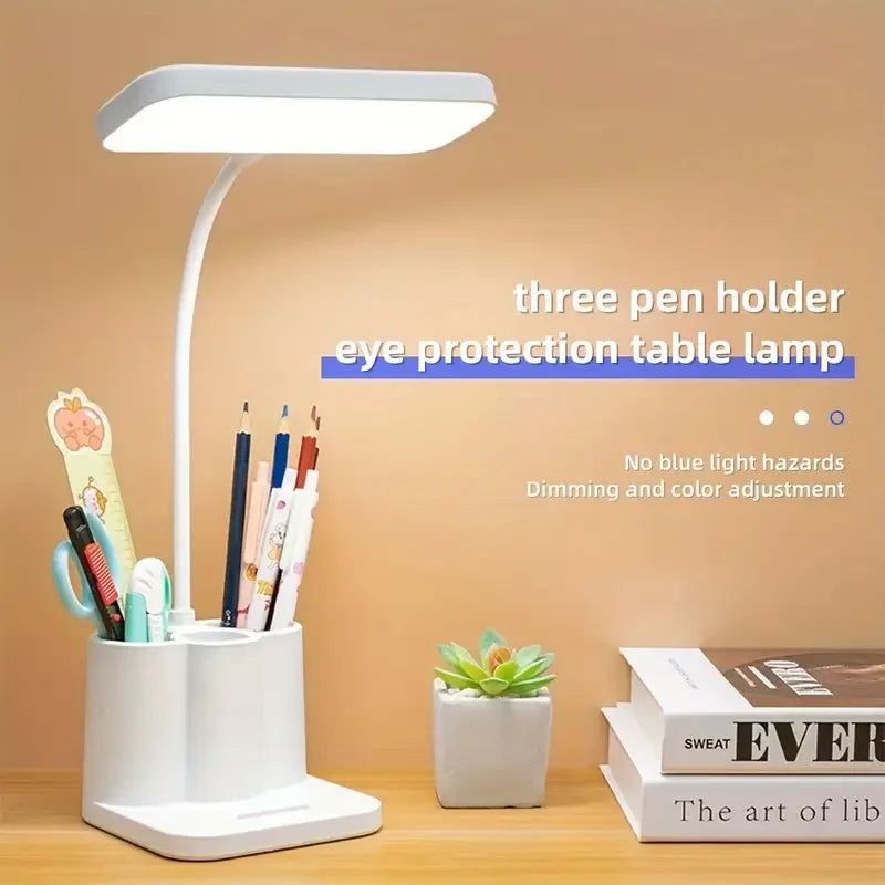 Adjustable LED Desktop Light with Touch, Eye Protection, 3 Color Tem
