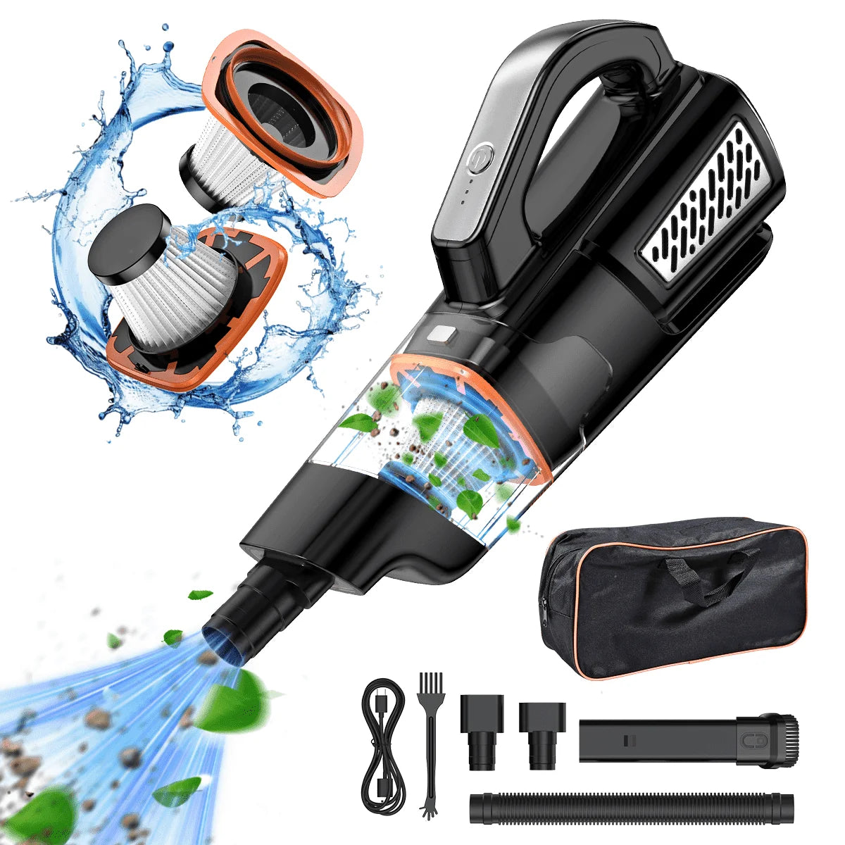 Car Vacuum Cleaner Cordless, 8000PA Protable Rechargeable Handheld V