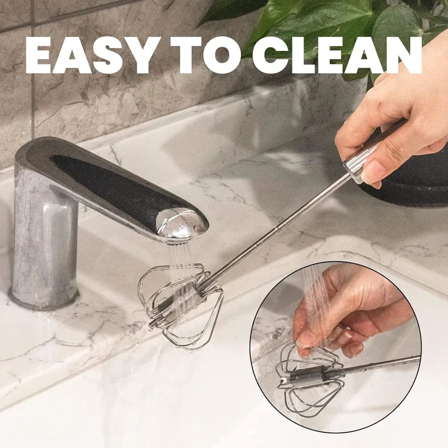 Eggbeater Semi – Automatic Egg Whisk Milk Frother Coffee Frother Whi