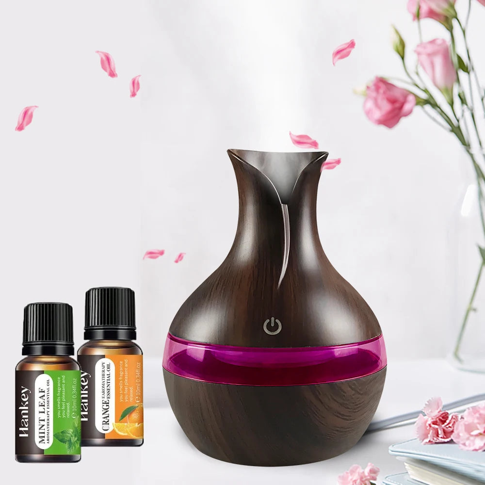 Mini USB Diffuser Air Humidifier with 7 – Colors LED Night Light Aro
