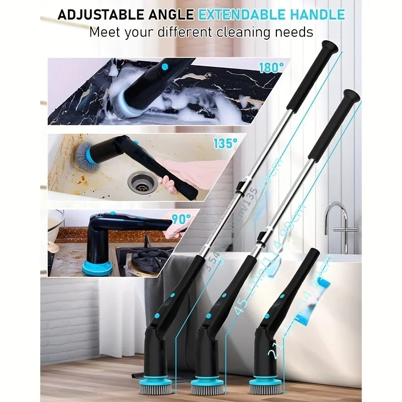 Electric Spin Scrubber with 7 Replaceable Brush Heads Strong Power C