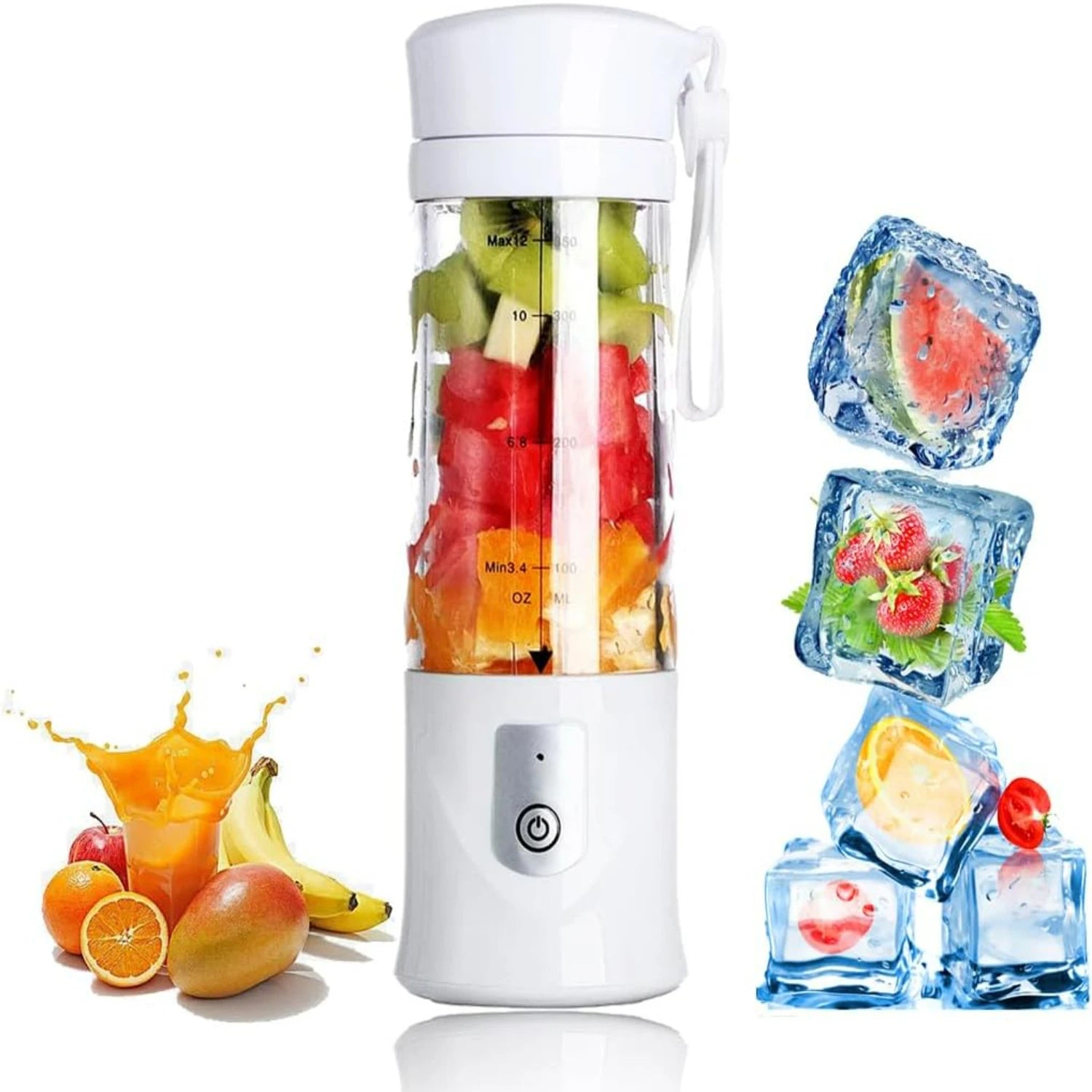 Compact and Convenient White Portable Mini USB Blender with Ultra Si