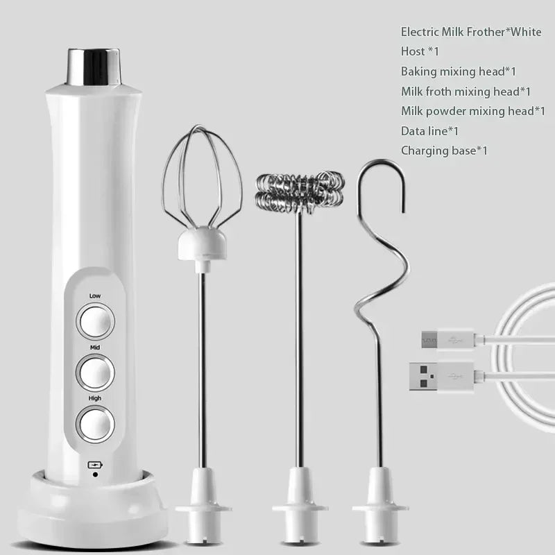 Wireless Milk Foam USB Rechargeable Handheld Electric Foam Maker 3 S