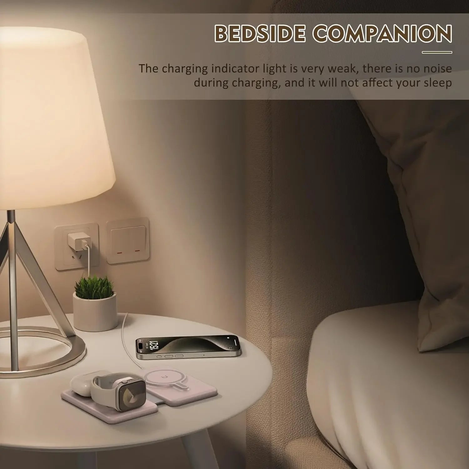 Cell Phone Wireless Charger – 3 – in – 1 Travel Charging Station for