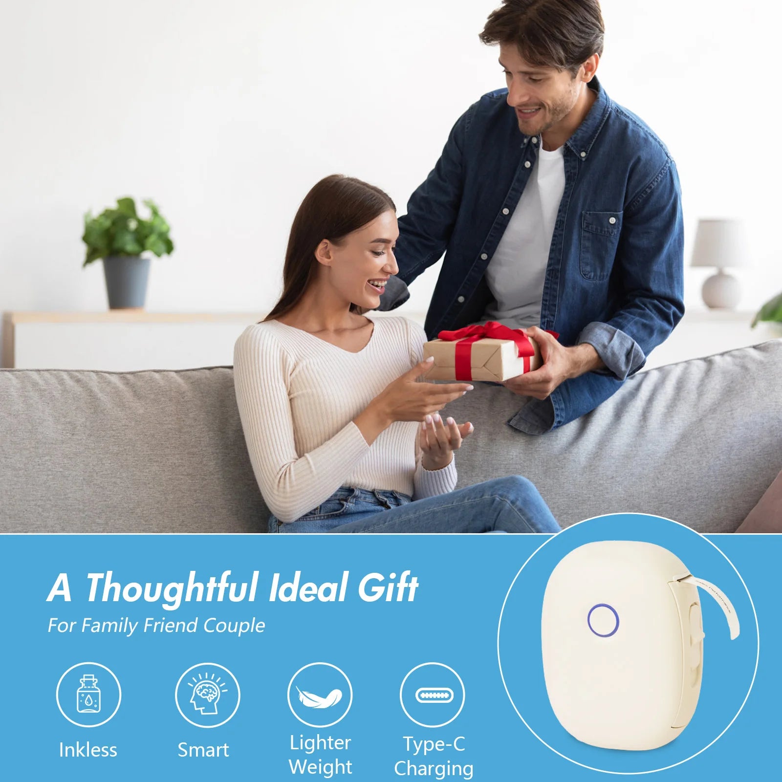 Mini Portable Wireless Inkless Thermal Printer Bluetooth Pocket Labe