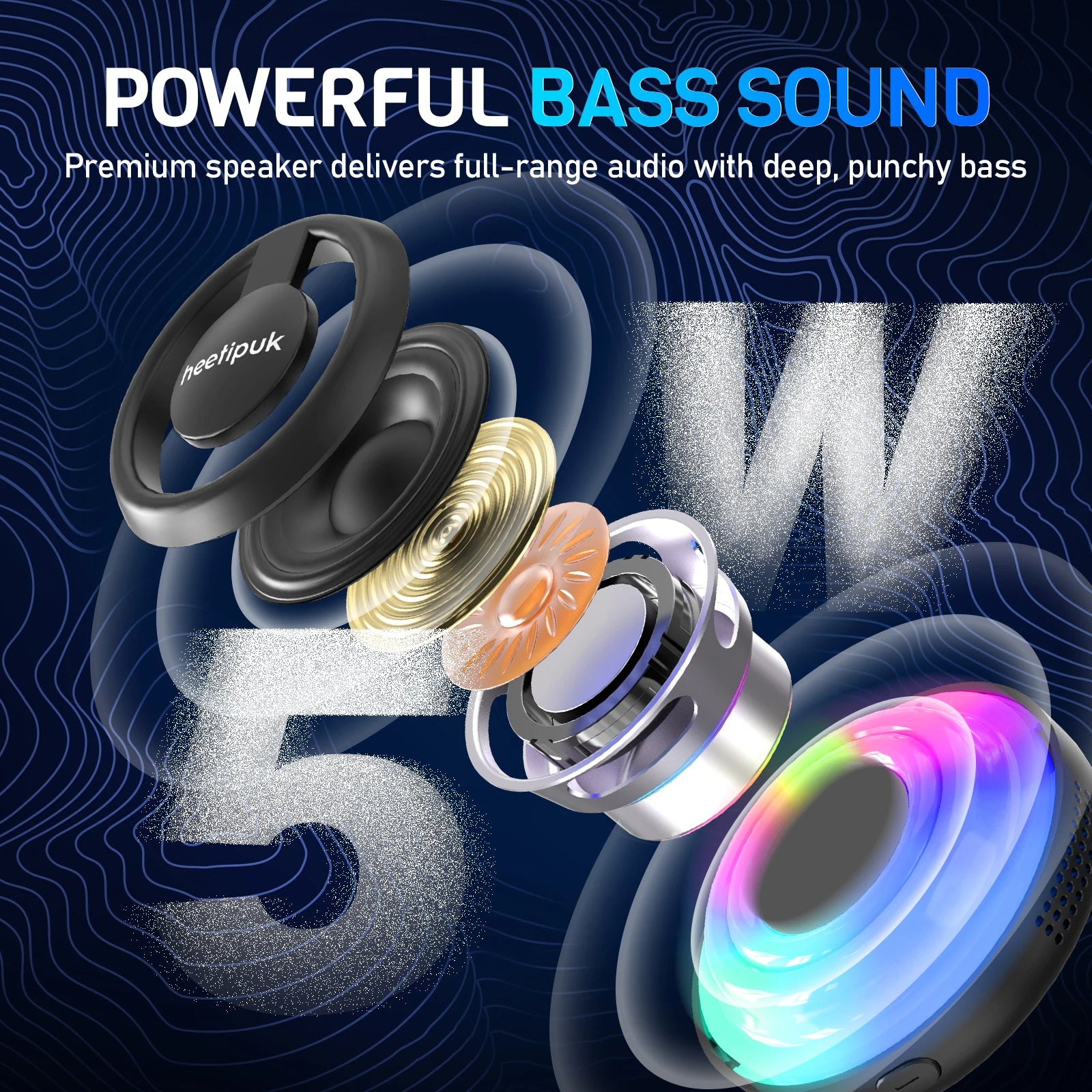 Cyber Style Magnetic Wireless Mini Speaker, 5.1 Surround Sound, High