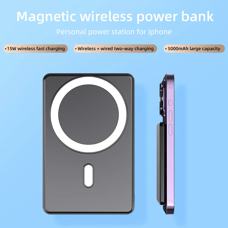 Magnetic Wireless Power Bank for Magsafe for IPhone 16 15 14 13 12 P