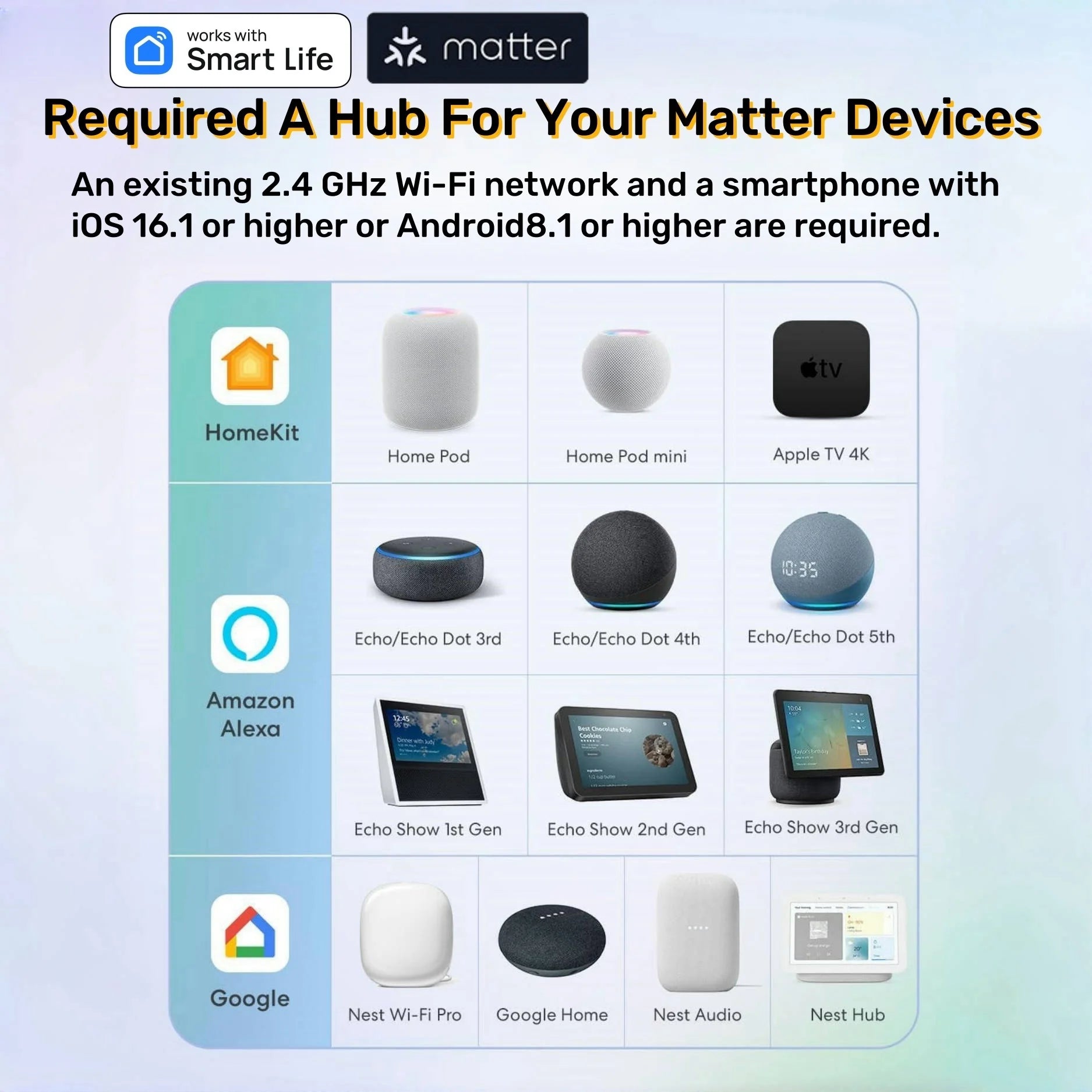 Matter WiFi Mini Smart Socket 10A Timeing Wireless Voice Control Sma