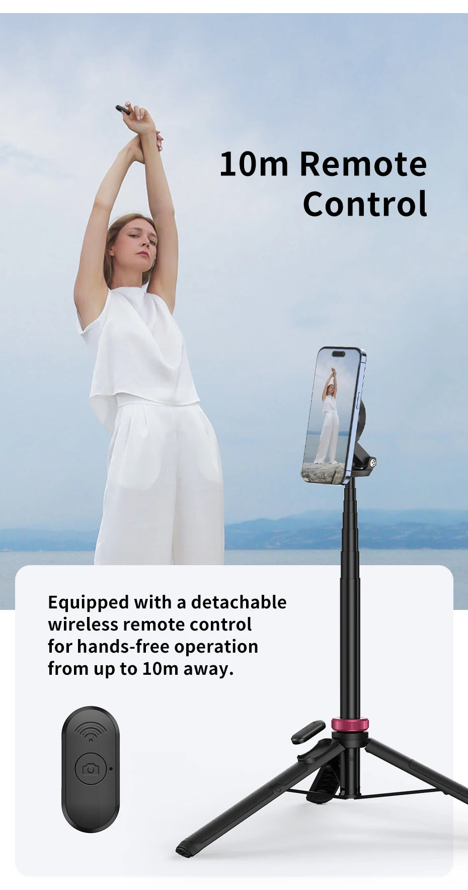 Ulanzi MT – 84 1.53M Magsafe Selfie Stick Tripod Stand Bluetooth Rem